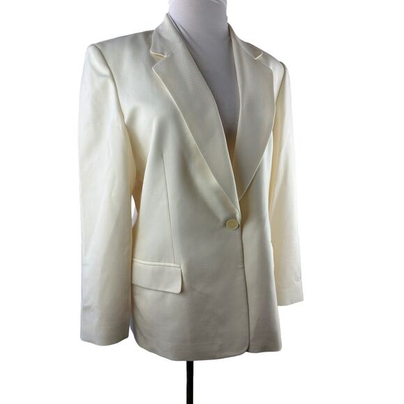 NWT Pendelton Blazer Suit Jacket 100% Virgin Wool Cream Single Button Size 16 - Picture 6 of 14